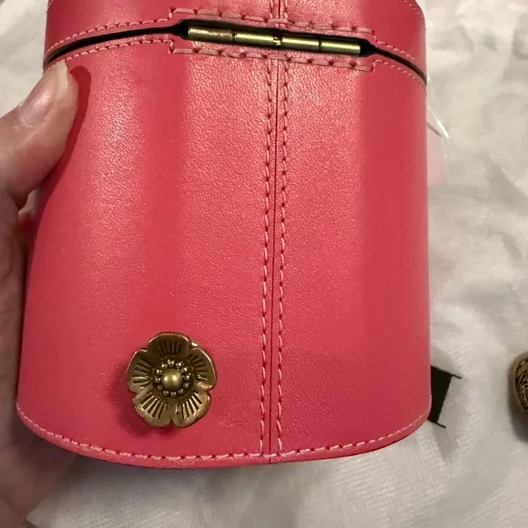 Coach Pink Round Leather Musical Box - Picture 4 of 7